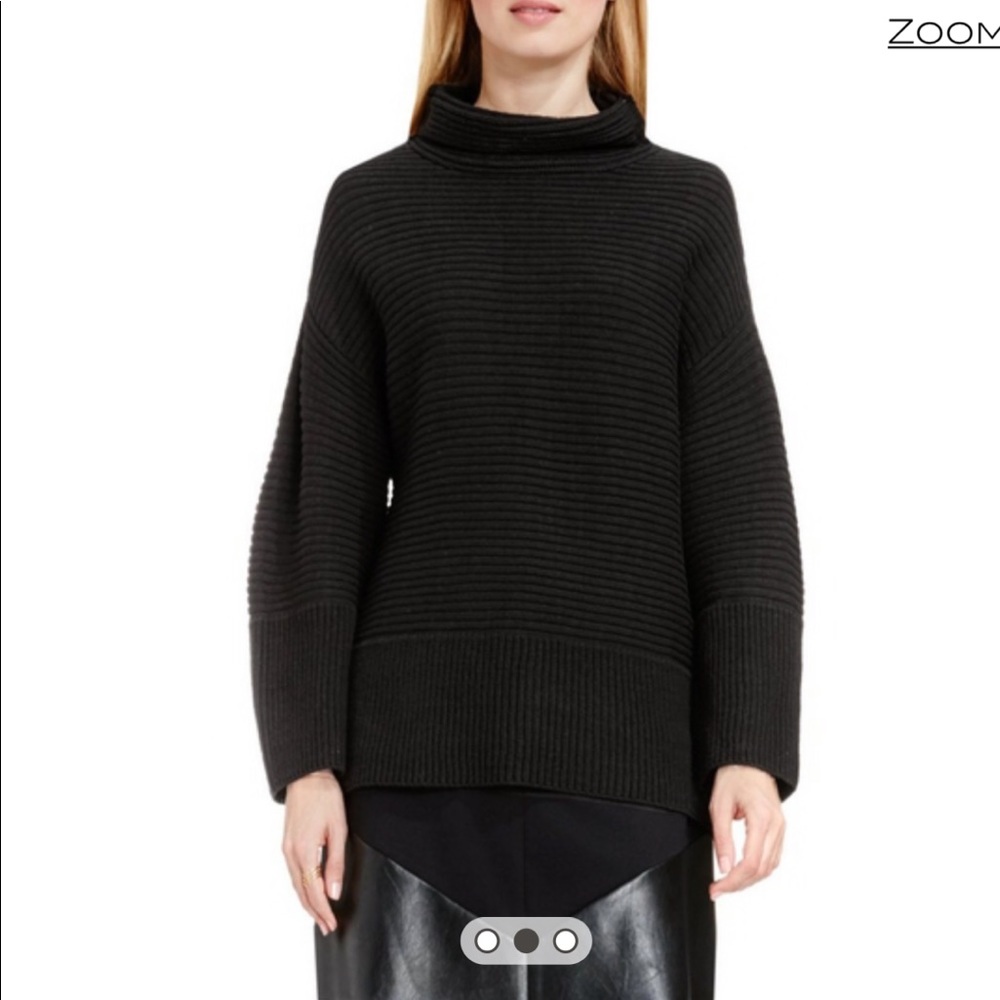 GREY* Vince Camuto Wide-Sleeve Funnel Neck Sweater
